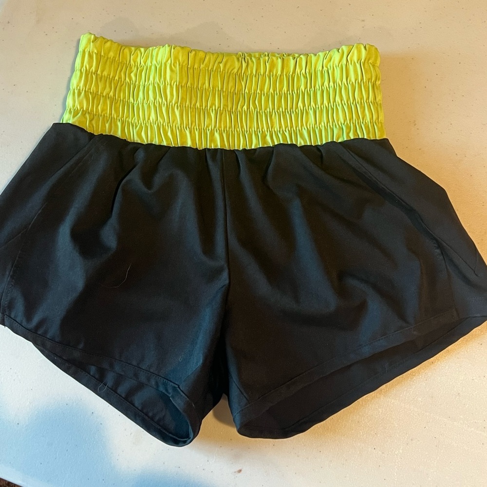 Five dance yxl shorts. Black and neon. EUC